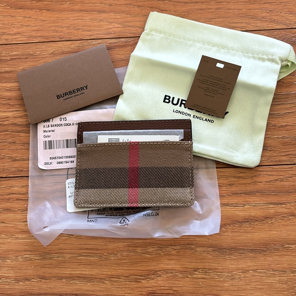 Burberry Exploded Check Pattern Leather Card Hold… - image 2